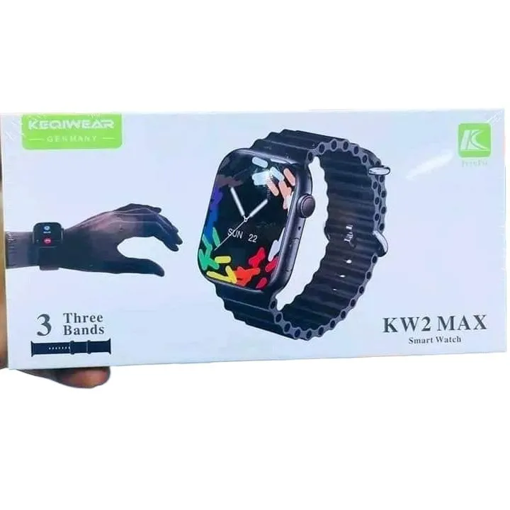 Keqiwear KW2 Max Smartwatch With 3 Bracelets